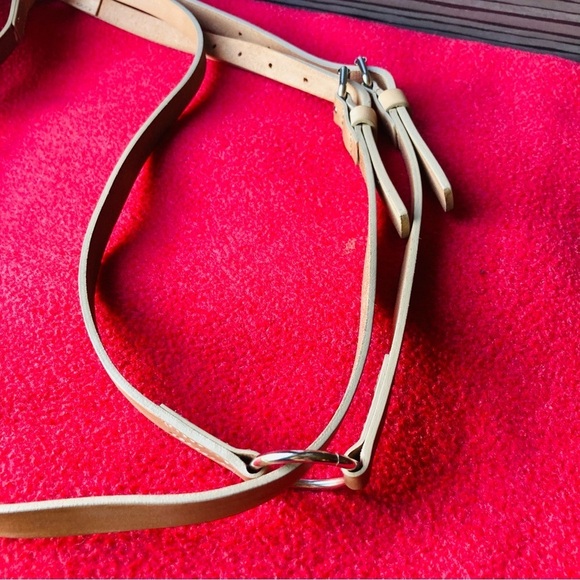 GARUGLIERI Leather Belt Made in Italy Double Strand with O Rings Metal - Picture 3 of 7